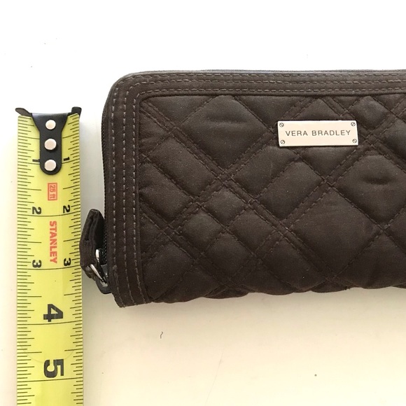 Vera Bradley Quilted Brown Zip Around Wallet 8” x 4” - Picture 8 of 10